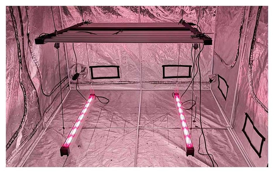 SLTMAKS Grow Light Set — 1000W top light plus two 120W under-canopy lights